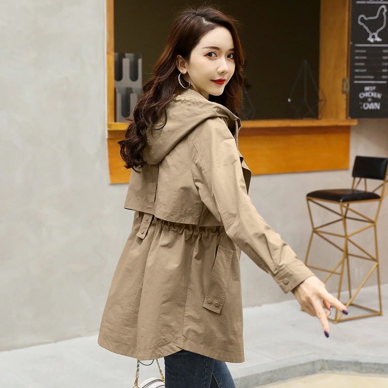 トレンチコート レディース ミリタリー スプリングコート コート フード付き アウター 秋 春 秋服トレンチコート