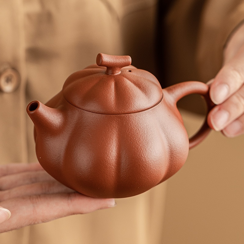 紫粘土カボチャポット高級セラミックティーポットシングルポットお茶を淹れるためのやけど防止カンフーティーセットギフトボックス