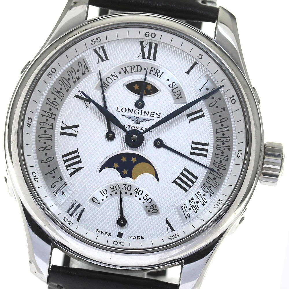 訳あり ロンジン LONGINES L2.738.4 マスターコレクション レトログラード ムーンフェイズ 自動巻き メンズ _800436【中古】