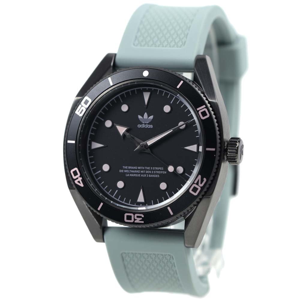 アディダス 腕時計 メンズ adidas EDITION TWO シリコンベルト ブラック×グリーン AOFH22001