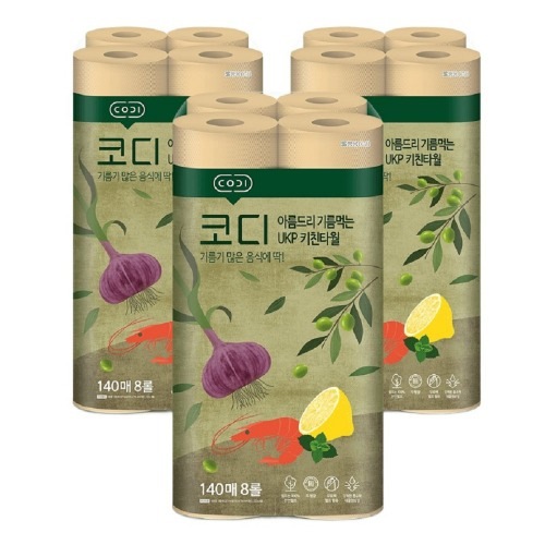 コーディネイティーオイル食べるUKP無漂白キッチンタオル140枚×8口3パック無蛍光キッチンタオル優れた吸収力キッチン