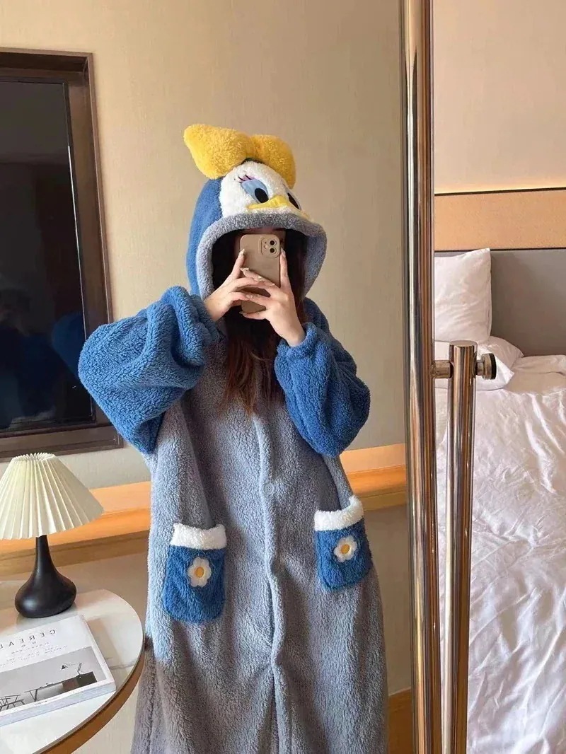 【10点セット】ドナルドダックDonaldDuckかわいい ディズニー パジャマ 着ぐるみ バスローブ ルームウェア パジャマ コスプレ 着ぐるみ もこもこ 柔らかく肌触り 修学旅行人