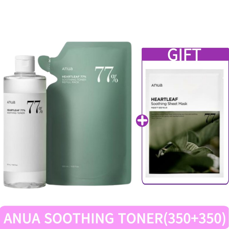 [アヌアパック贈呈] [350ml+350mlリフィル] ドクダミ 77 スージング トナー