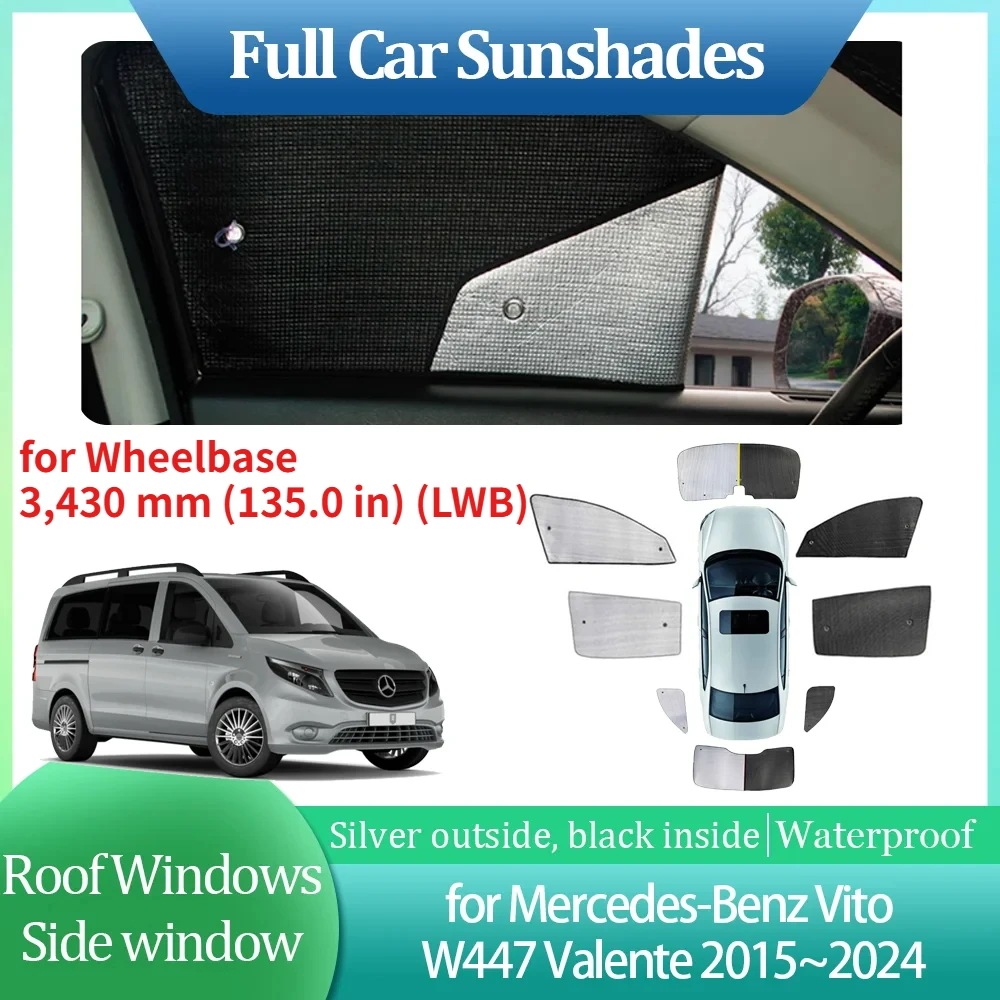 メルセデス・ベンツ ヴィート V447 ヴァレンテ LWB 2015- 用 サンシェード ルーフウィンドウ サンバイザー フロントガラスカーテン サンルーフ アクセサリー 輸入品