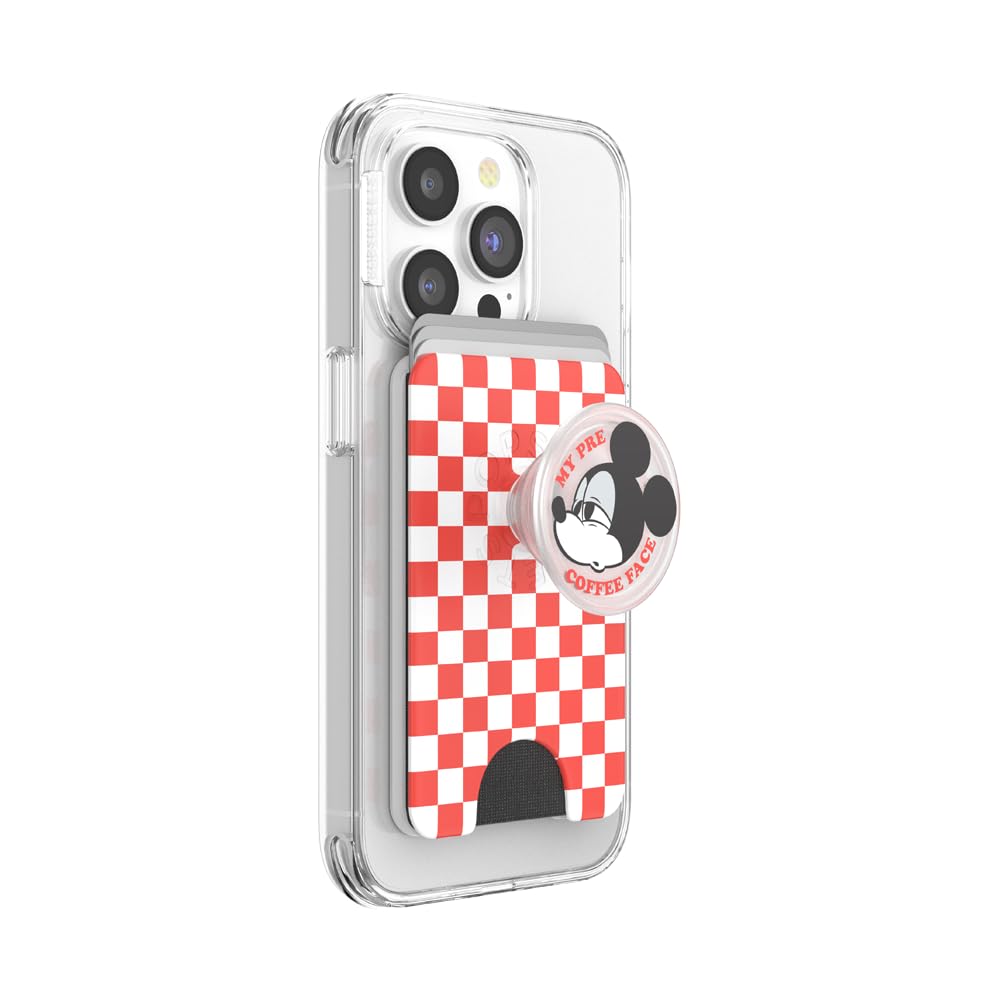 PopSockets Japan - ポップソケッツ ジャパン PopWallet+ ディズニー ブレックファスト バディーズ - ミッキーのコーヒーフェイス MagSafe対応 アダプターリング付き
