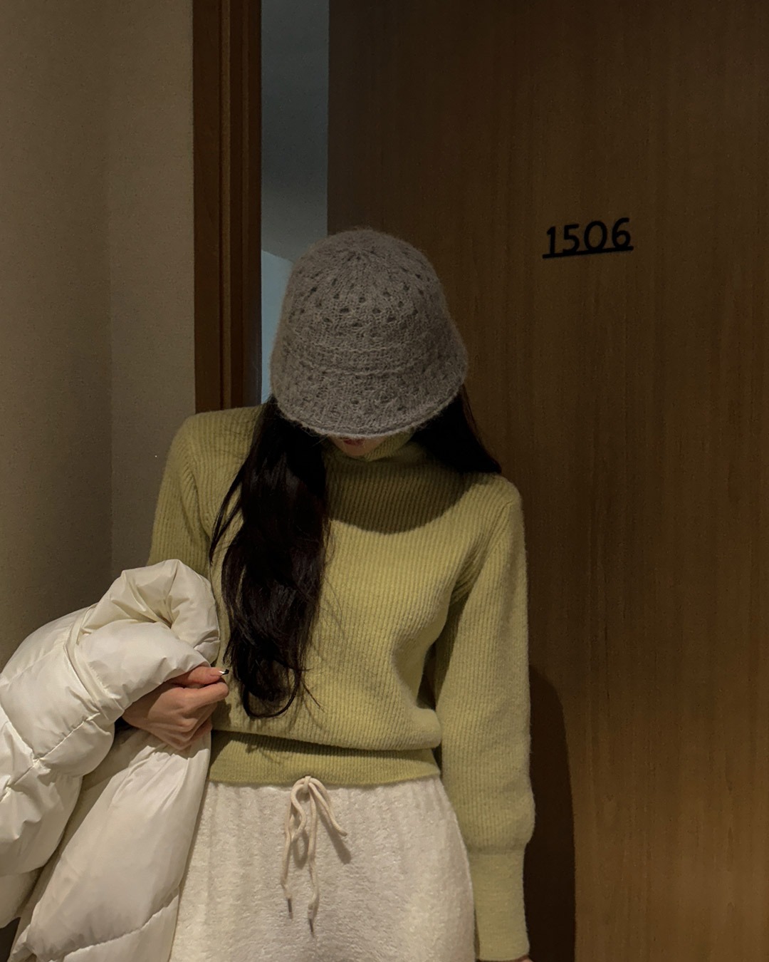 ウールニットバケットハット韓国ファッション レディース