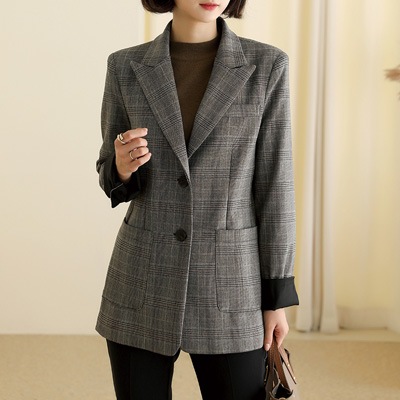 [bbaebbae] シングルチェックジャケット おしゃれなシルエットのファッションコーデー提案ハイクォリティー/韓国ファッション 8,093円