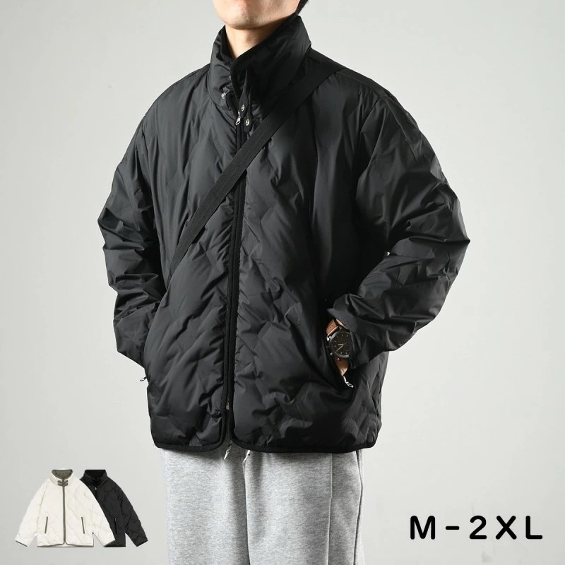 【最安挑戦】メンズジャケット 冬アウター 作業服 ダイヤモンド柄 スタンドカラー 厚手ジャケット カップルコーデ 防寒ジャケット ゆったりジャケット 防 防寒着 暖かいジャケット トレンド