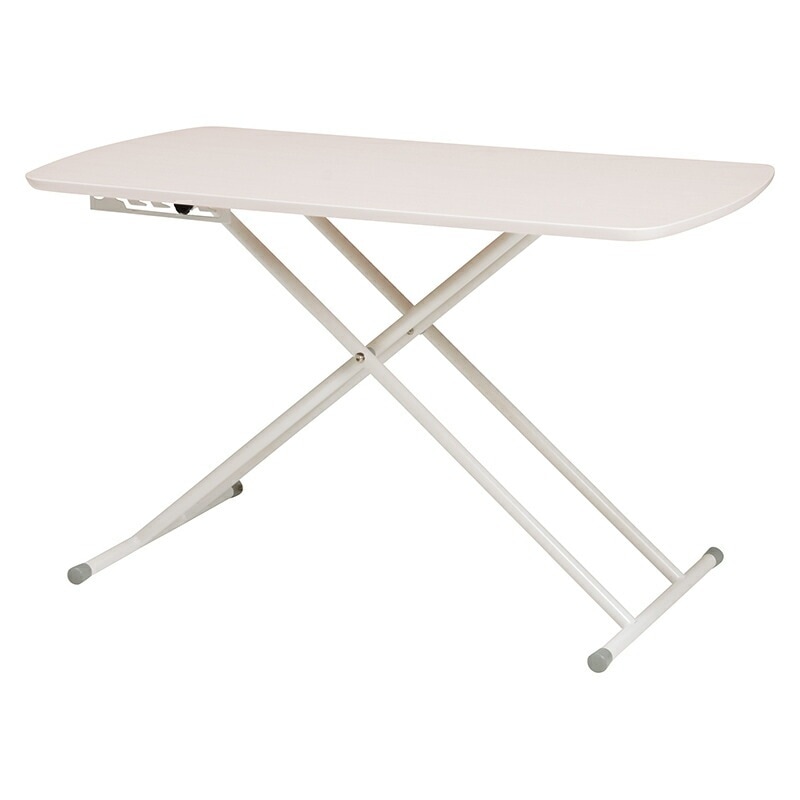 リフティングテーブル（ホワイトウォッシュ）　KT-3182WS5段階に高さが変えられるリフティングテーブル天然木の木目が美しい天板は素材感！