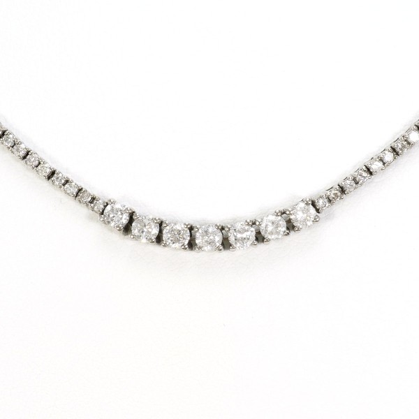 K18 18金 WG ネックレス ダイヤ 3.00 カード鑑別書 ジュエリー 中古