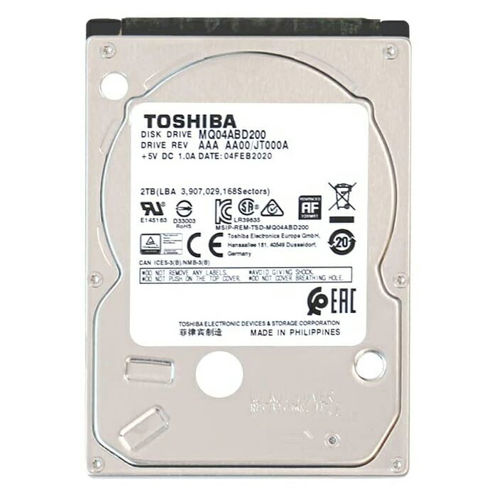 2.5インチ HDD 2TB SATA MQ04ABD200 リファービッシュ