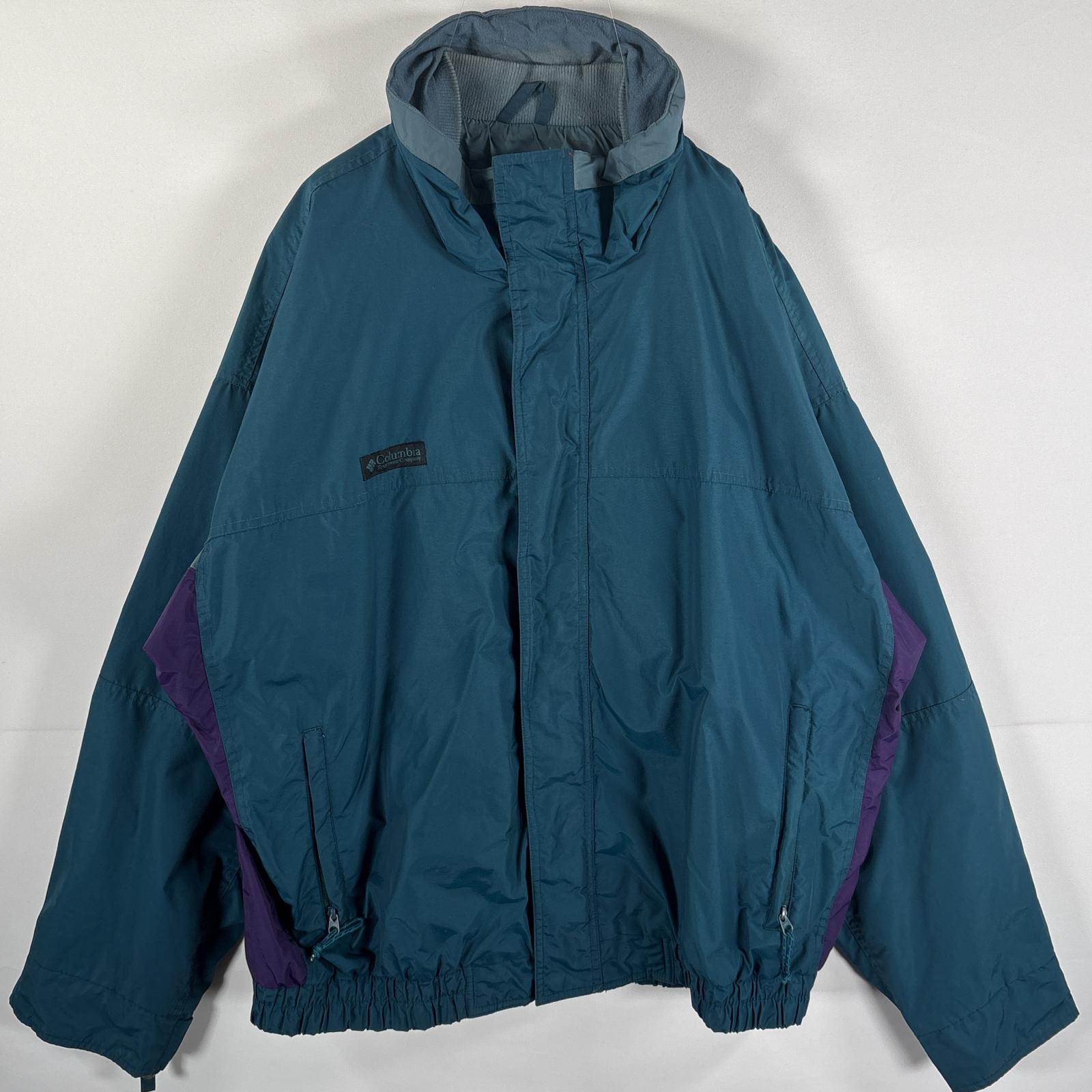 古着 90s/90年代 ナイロンジャケット バガブー ワンポイントロゴ 大きいサイズ グリーン系 ツートン メンズ