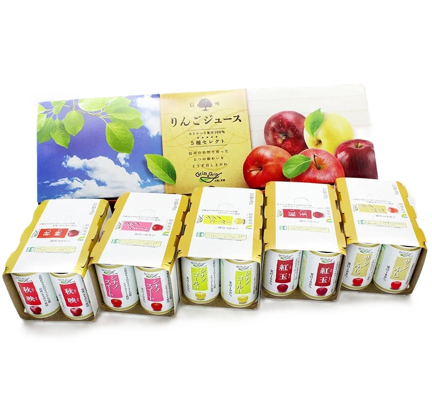 長野興農 信州りんごジュース 5種セレクト 30缶 (160g/缶 6P×5)