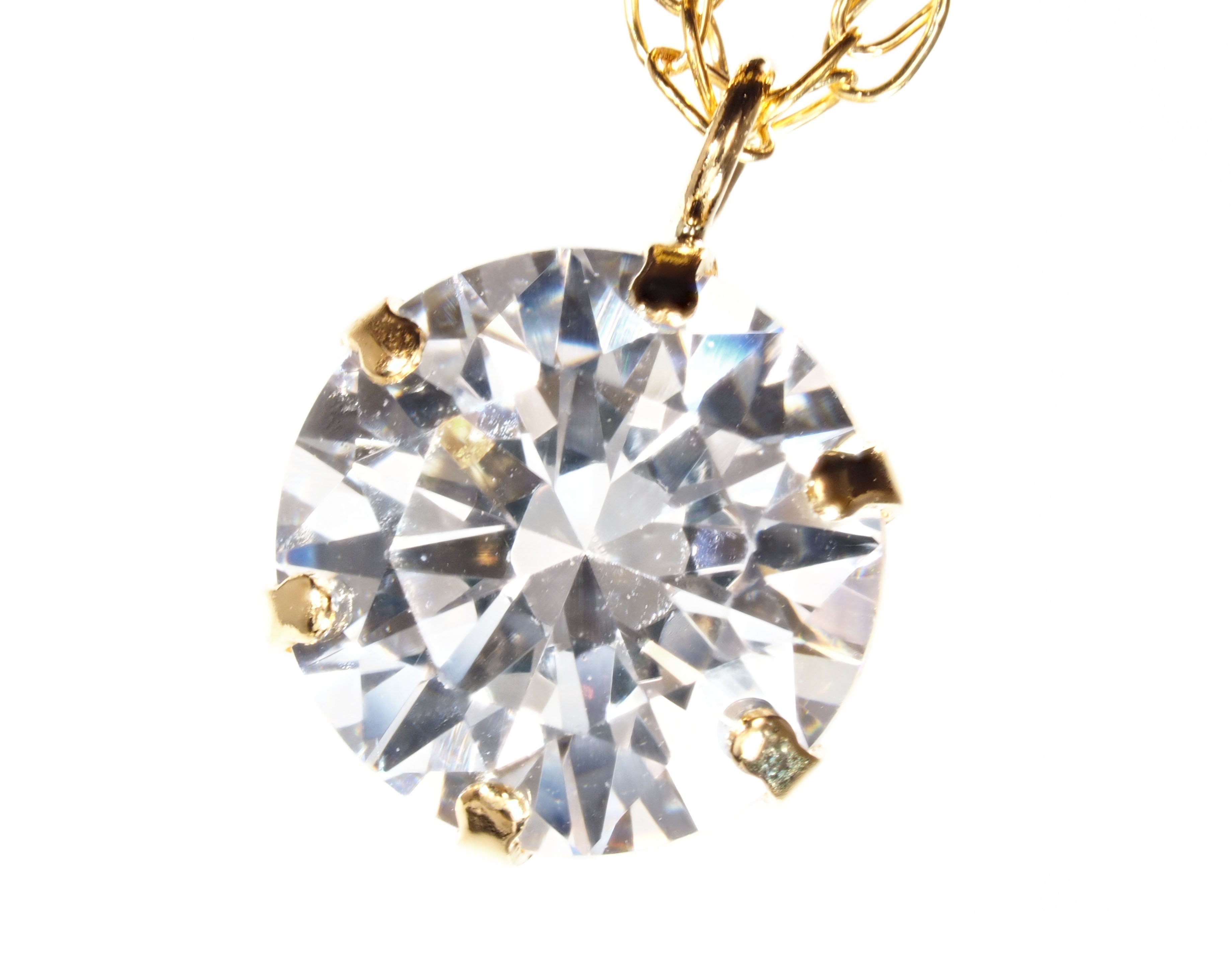 18K 一粒 ダイヤモンド ネックレス 大粒 1ct 18金 イエロー ゴールド