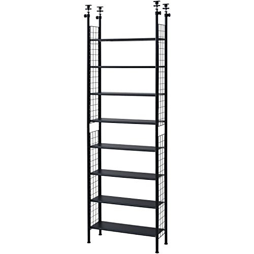 [山善] フリーラック (突っ張り) スリム 幅63×奥行25×高さ209-282cm 棚板耐荷重10kg 棚板の高さが変えられ