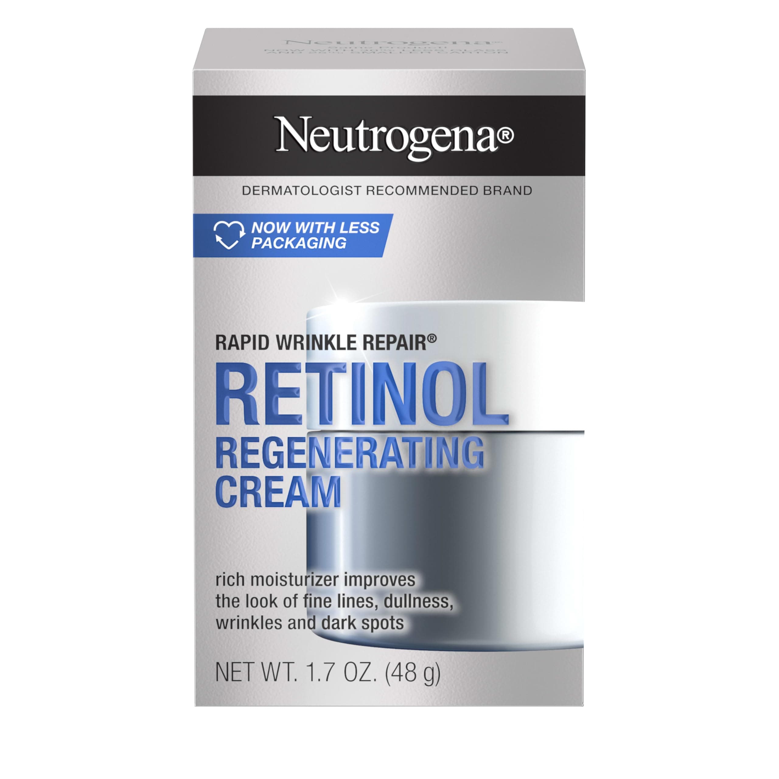 Neutrogena モイスチャライジング 迅速なリンクルリペアレチノールアンチリンクルリジェネフェイスクリーム昼と夜の使用1.7オズ