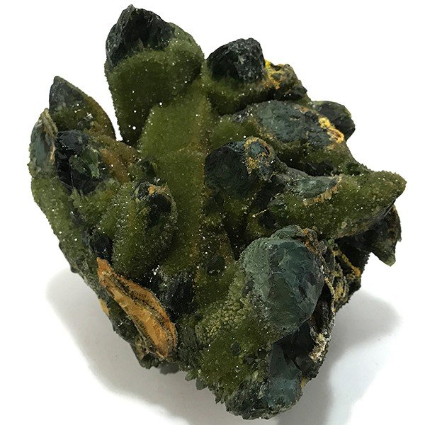 クォーツ水晶緑色染め加工 /クラスター 1点もの/ 約140x110x115mm 1900g 天然石 原石 パワーストーン スピリチュアル ヒーリング コレクション