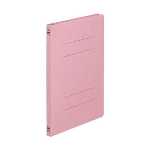 （まとめ）TANOSEE フラットファイル（ノンステープルタイプ）A4タテ 150枚収容 背幅18mm ピンク 1セット（100冊：10冊×10パック）(×5セット)