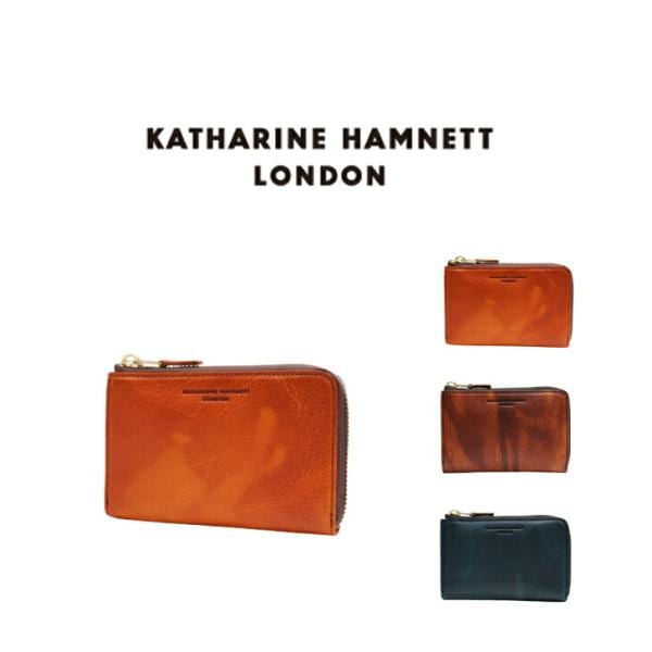 KATHARINE HAMNETT LONDON キャリーサリンハムネットロンドン L字型ファスナーミドル 二つ折り財布 FLUID 490-59202 イタリアンレザー 高級 本革 人気
