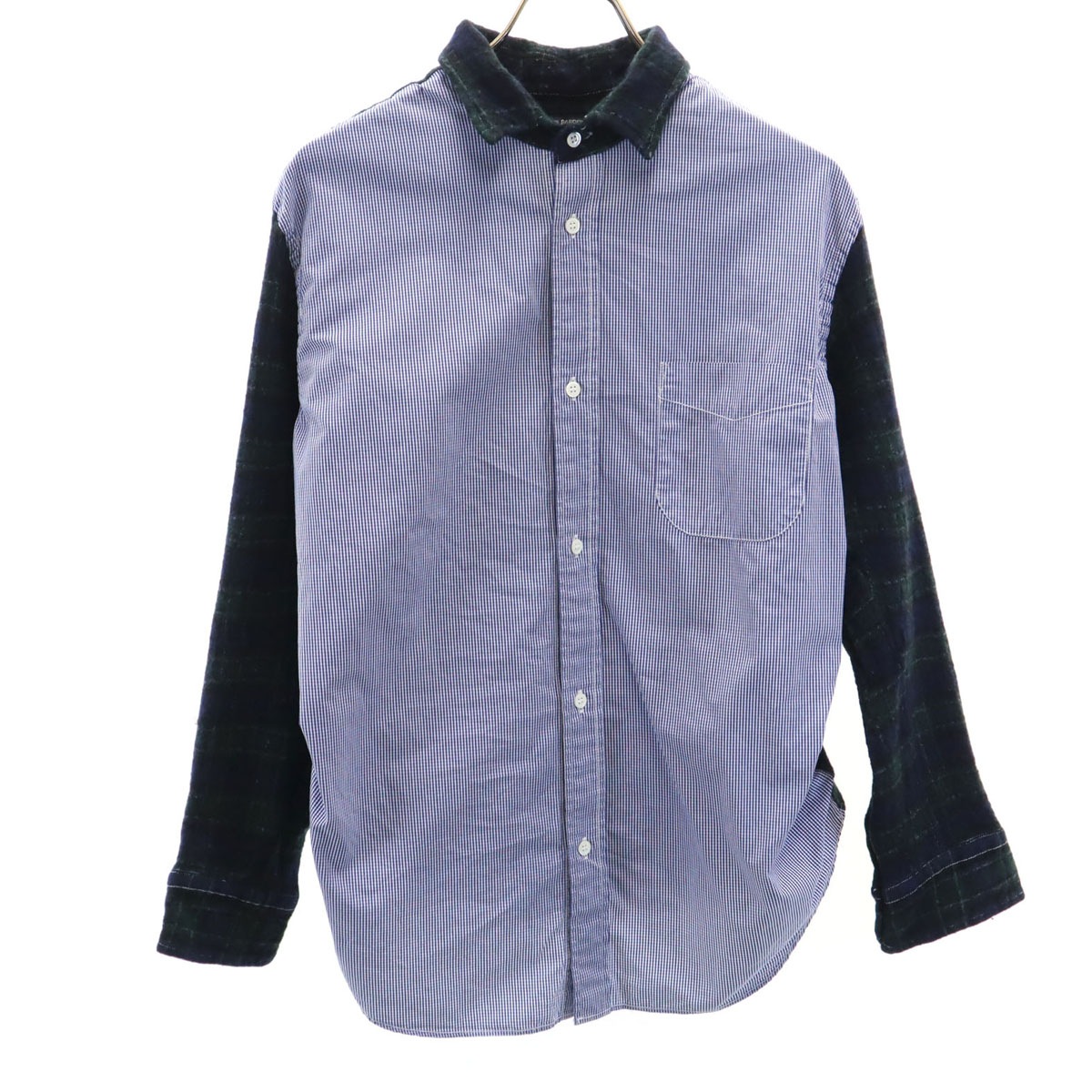 COMME des GARCONS HOMME コムデギャルソンオム 2018年 チェック柄 長袖 ネルシャツ M ネイビー 他 HB-B040 メンズ 古着