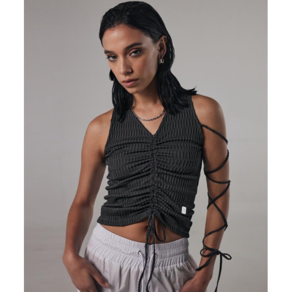 TREEMINGBIRD Tied Strap Sleeveless Charcoal TMB241SL60