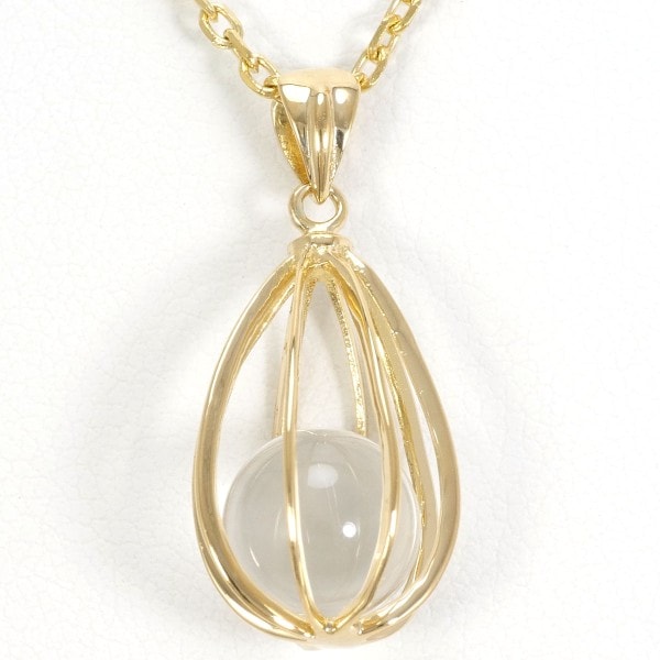 K18 18金 YG イエローゴールド ネックレス クォーツ 約42cm ジュエリー 中古