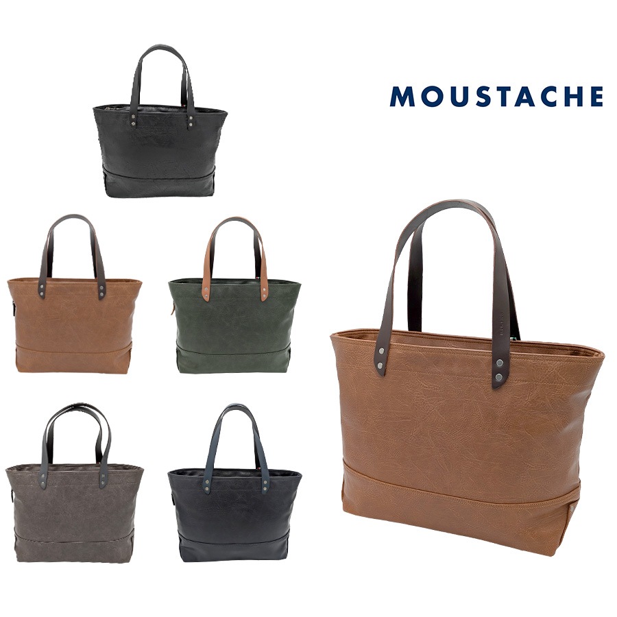【MOUSTACHE】vye4805 トートバッグ 手持ち 鞄 カバン かばん 通勤 普段使い 使いやすい シンプル おしゃれ 軽量 メンズ プレゼント ギフト 父の日 ブラック