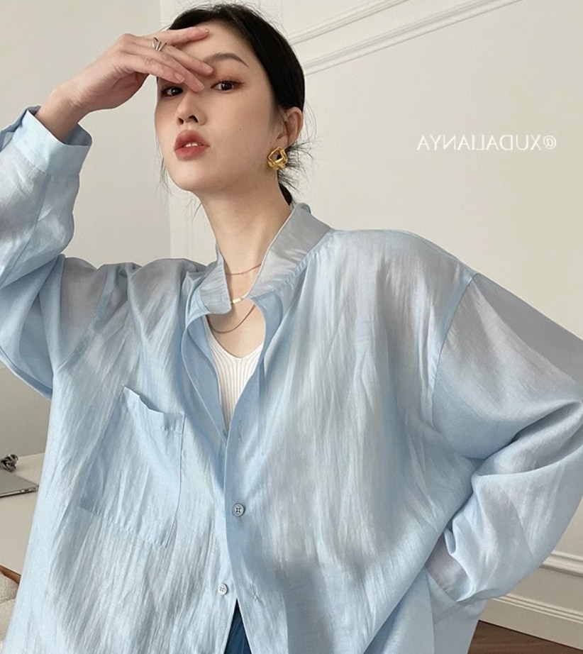 トップス デート モテアイテム シャツ ルーズ 長袖 コットン 大人可愛い きれいめ 上品 おしゃれ かっこいい 大人可愛い ラブリー キュート ガーリー クール モード系 セクシー エレガント