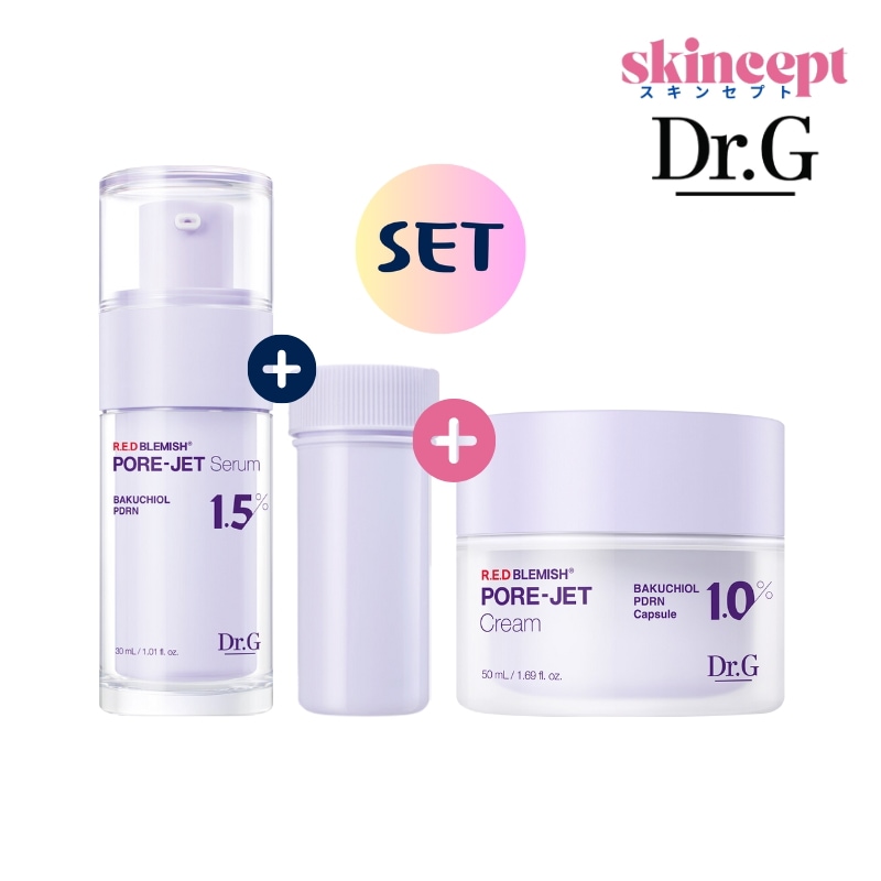 バクチオール ポアジェット セラム 30ml +セラムリフィル30ml + ポアジェットクリーム 50ml _美容液+クリーム セット_毛穴の弾力ケア_肌のトーンアップ&キメケア