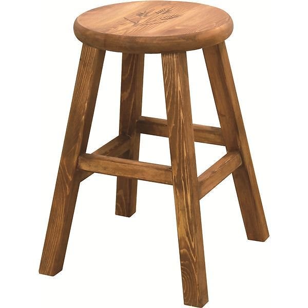 脚付きスツール 木製（パイン材/オイル仕上げ） 丸型 高さ46cm CFS-515