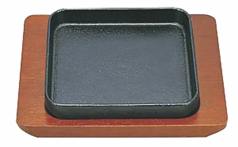 （まとめ買い）三和精機製作所 鉄製 餃子皿 角 15cm [x3]