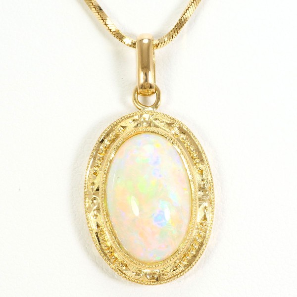 K18 18金 YG ネックレス オパール カード鑑別書 中古