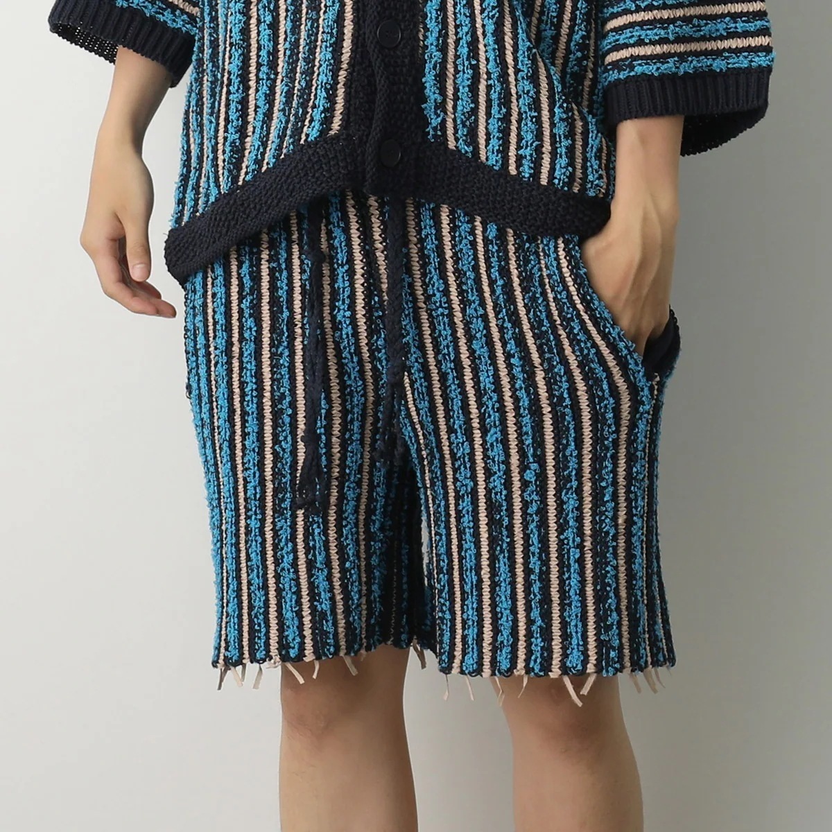 ATOMOFACTORY アトモファクトリー ハーフパンツ PE24AFU43 メンズ イタリア製 ニット セットアップ可能 BLU/AZZURRO/BEIGE 【mega】