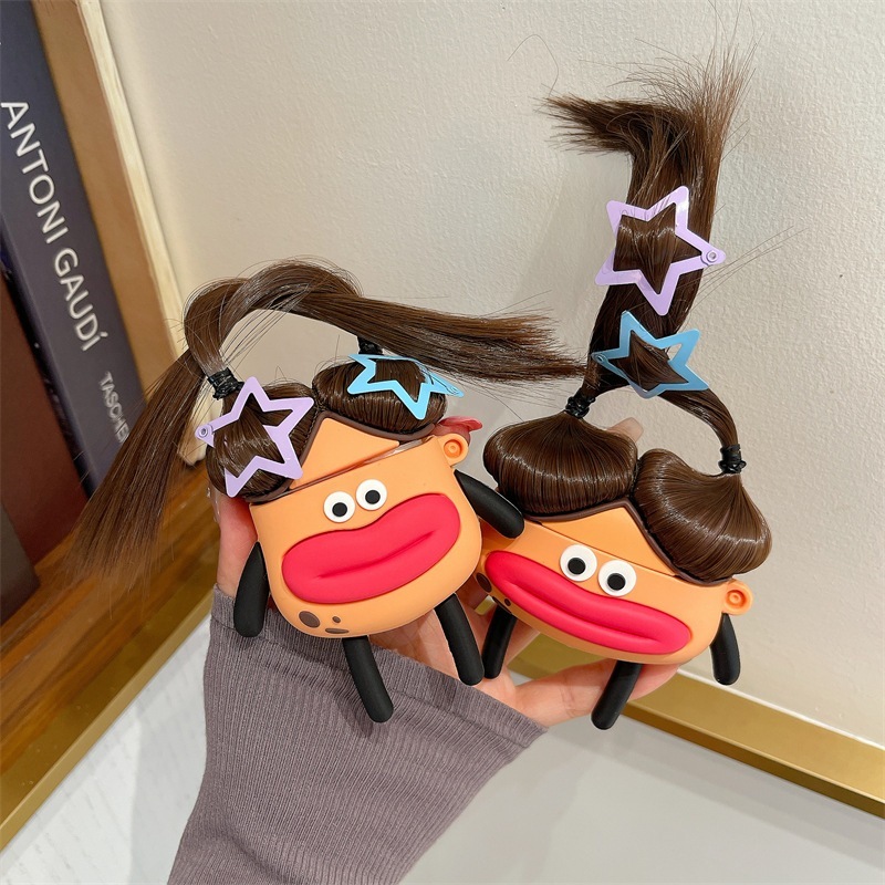 Airpods Pro2 に適した編み込みソーセージ口 Apple Bluetooth ワイヤレス 1/2/3 世代ヘッドフォンカバー シリコン かわいい