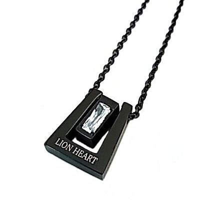 LION HEART/ステンレスアクセ メンズ ネックレス ブラック LHMN005N