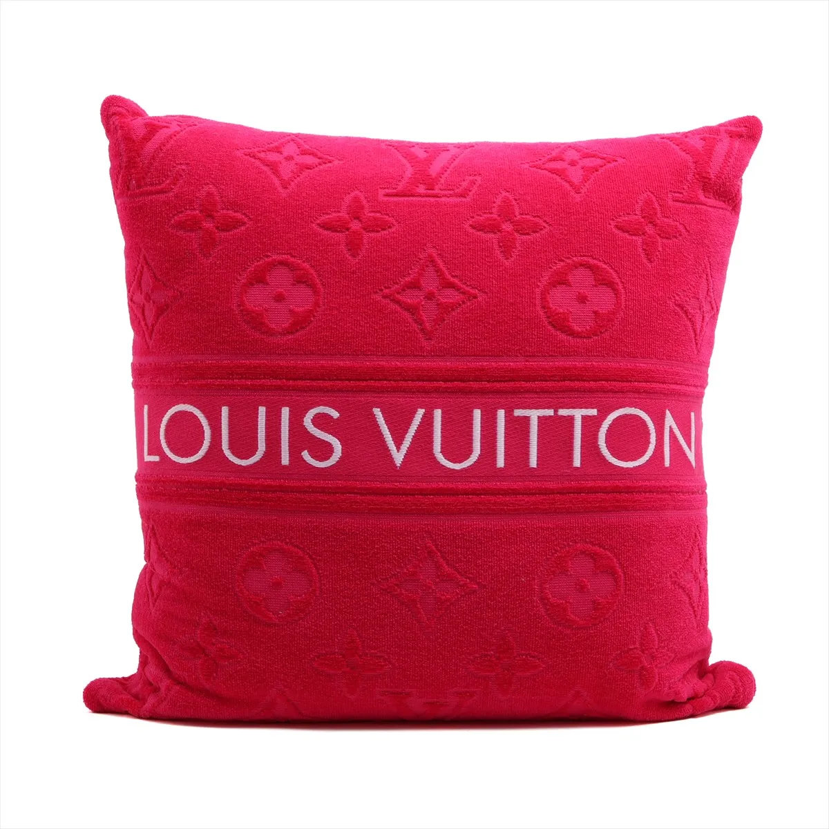 極美品 モノグラム クッサン LV バケーション クッション コットン フューシャ インテリア 雑貨 M77525 インテリアその他 メンズ レディース MMM CO50-3 中古 30,290円