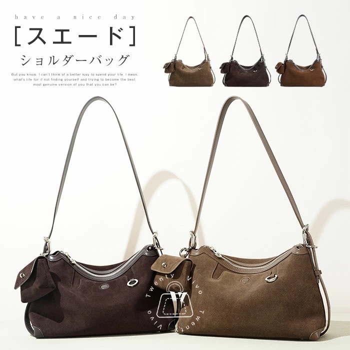 スエード ショルダーバッグ レディース 本革 バッグ 肩掛けバッグ 斜めがけバッグ スウェード バッグ ミニバッグ付き 斜め掛け 肩掛け トートバッグ 大容量 お仕事バッグ 通勤バッグ フォーマル か