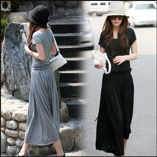 半袖ワンピース カジュアルオールインワン スカート ワンピース シャツ プルオーバー オールインワン ロングスカート フレアスカート 膝下 ロング ロング丈 7分丈 ミディアム丈 袖あり 半袖 5分袖