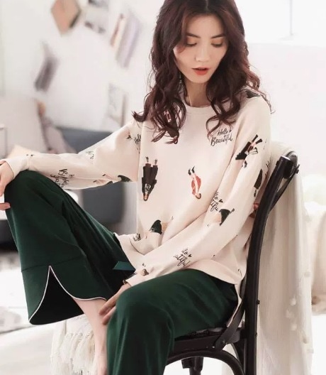 ルームウェア デート 寝巻き ナイトウェア 長袖 可愛い きれいめ 上品 おしゃれ かっこいい 可愛い ラブリー キュート ガーリー クール モード系 セクシー エレガント 存在感 フォーマル