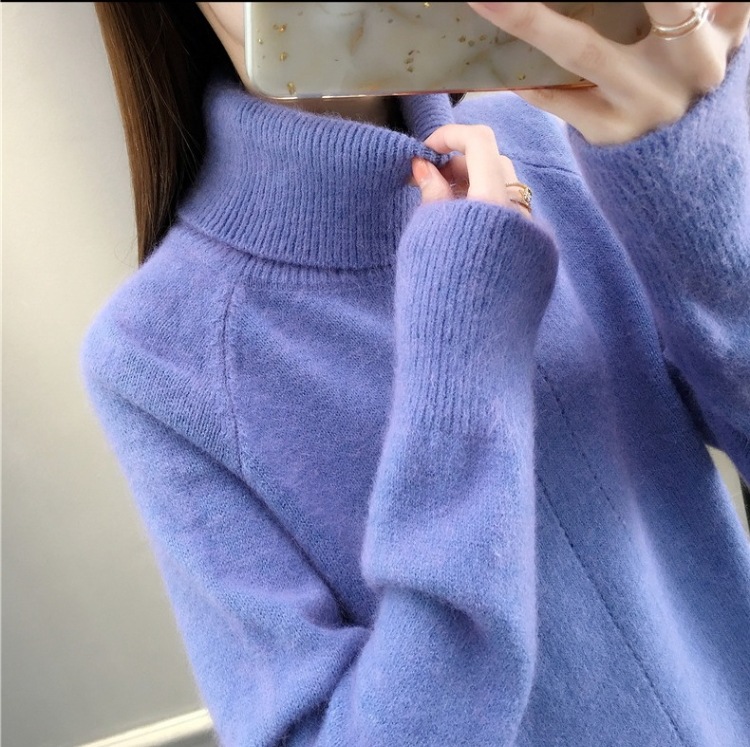 ハイネックニットセーター 厚手プルオーバートップス 秋冬ニットセーター カジュアルニットセーター トップス ニットソー セーター プルオーバー 袖あり 長袖 ハイネック スリム 細身 Iライン