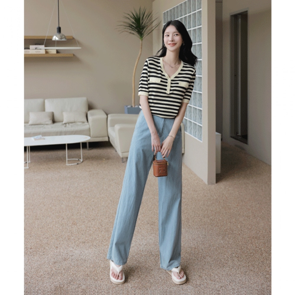 クリック＆ファニー ソクールふるふるワイドデニムパンツ[S,M,Lサイズ]