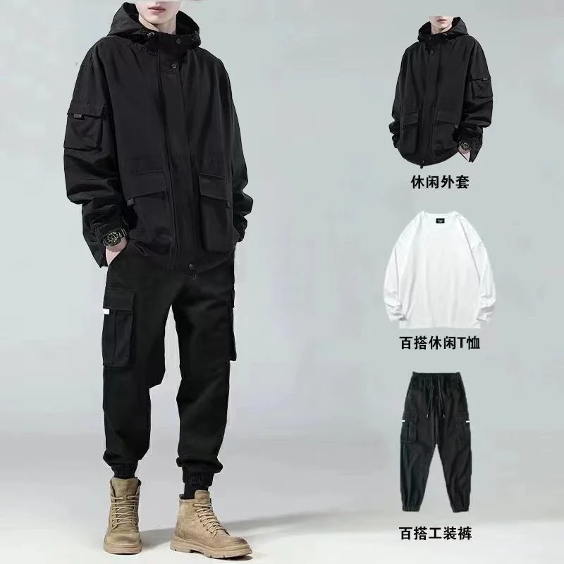 【人気商品】ファッション 春秋 メンズ ワークウェア スーツ ハンサム お揃い スリーピース セット