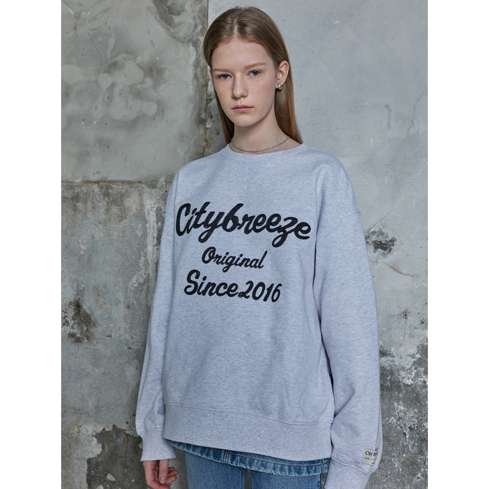 シティブリーズチェーンエンブロイダリーレタリングスウェットシャツメランジ