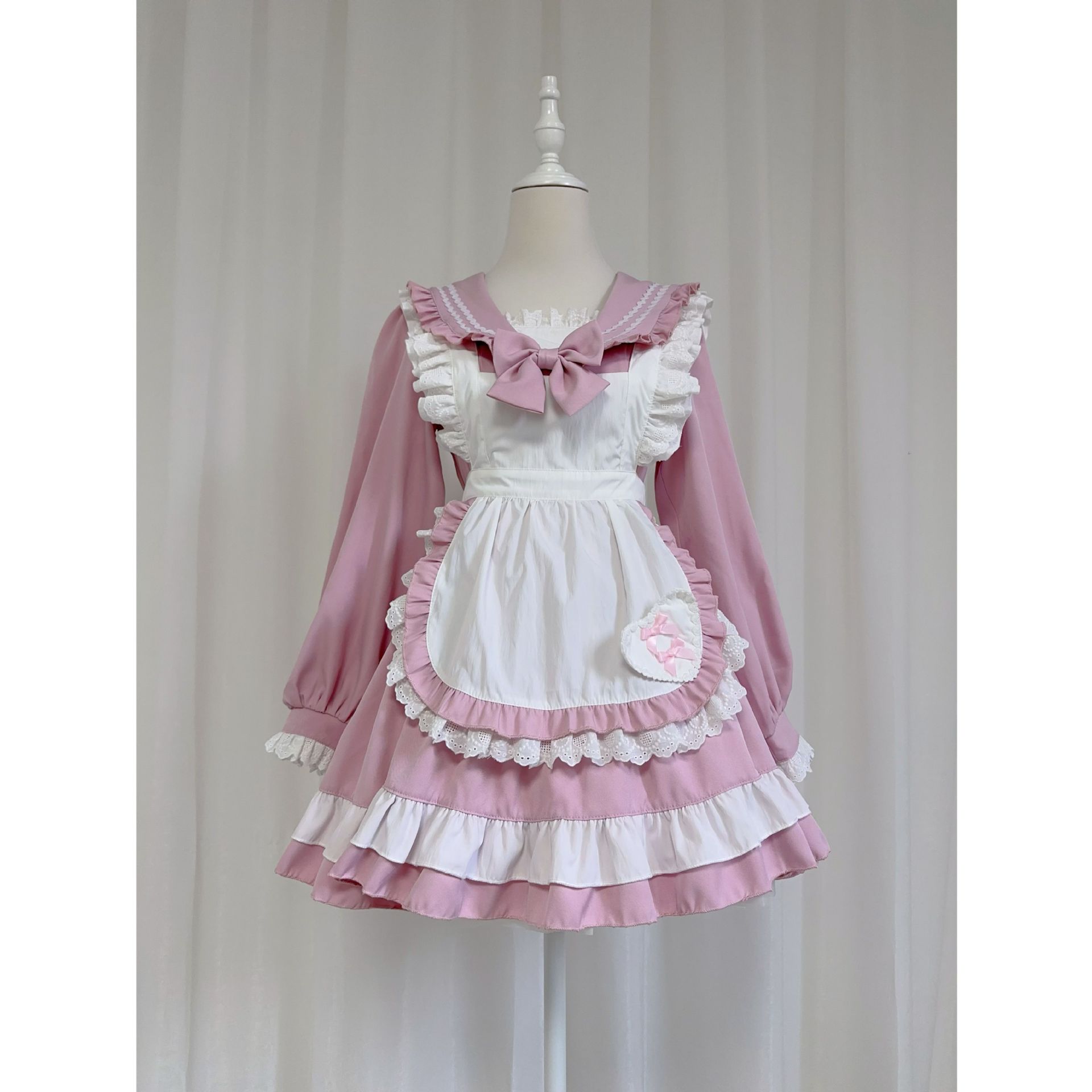 ハロウィン コスプレ スウィート カレッジ セーラー服 COS メイド服 長袖 ドレス メイド エプロン スーツ