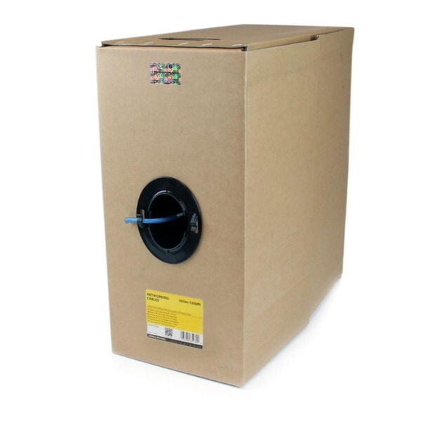 StarTech WIR6CMRBL ブルー 304.8m Cat6対応長尺LANケーブル (単線 米国NEC規格CMR難燃グレード対応 リール巻き箱入りタイプ) メーカー直送