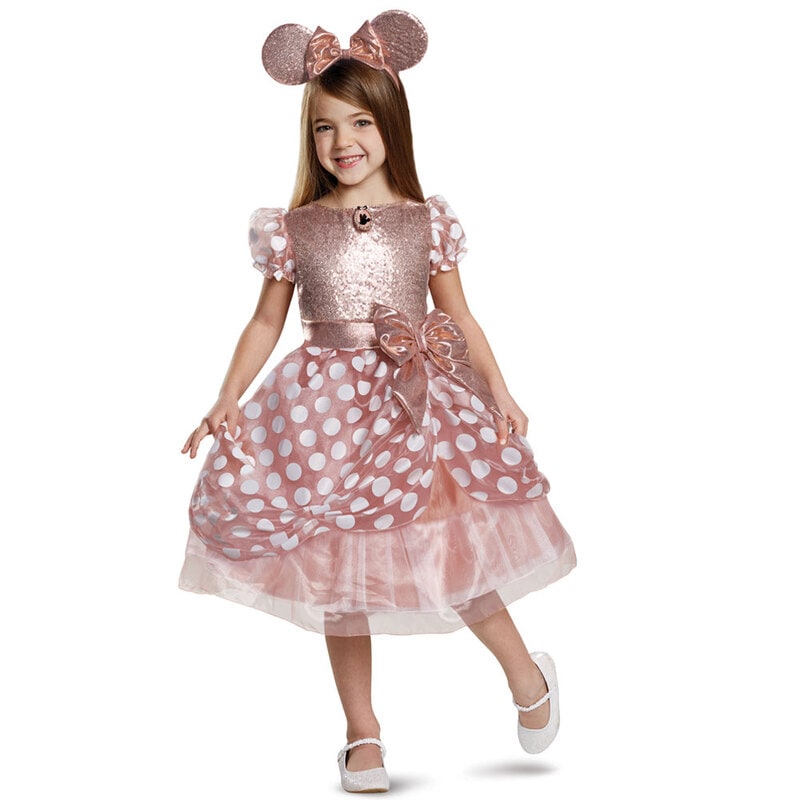 コスプレ 仮装 ミニー ローズゴールド デラックス子供用 XS 【 コスプレ 衣装 ハロウィン 仮装 コスチューム 子供 アニメ ディズニー グッズ キッズ パーティーグッズ 子ども用 正規ライセンス