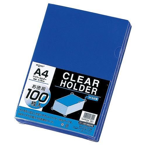 （まとめ買い）クリヤーホルダー100枚 A4 ブルー G6100-20 00068152 [x3]