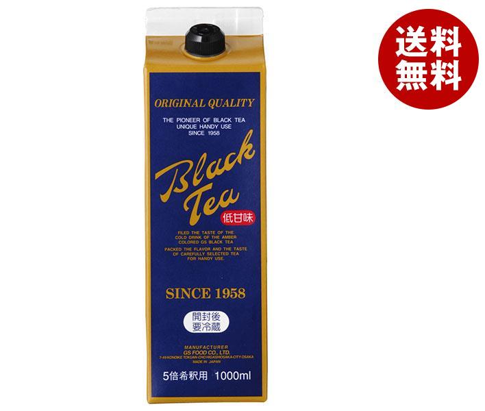 ジーエスフード GS ブラックティーL 低甘味 1000ml紙パック＊12本入＊(2ケース)