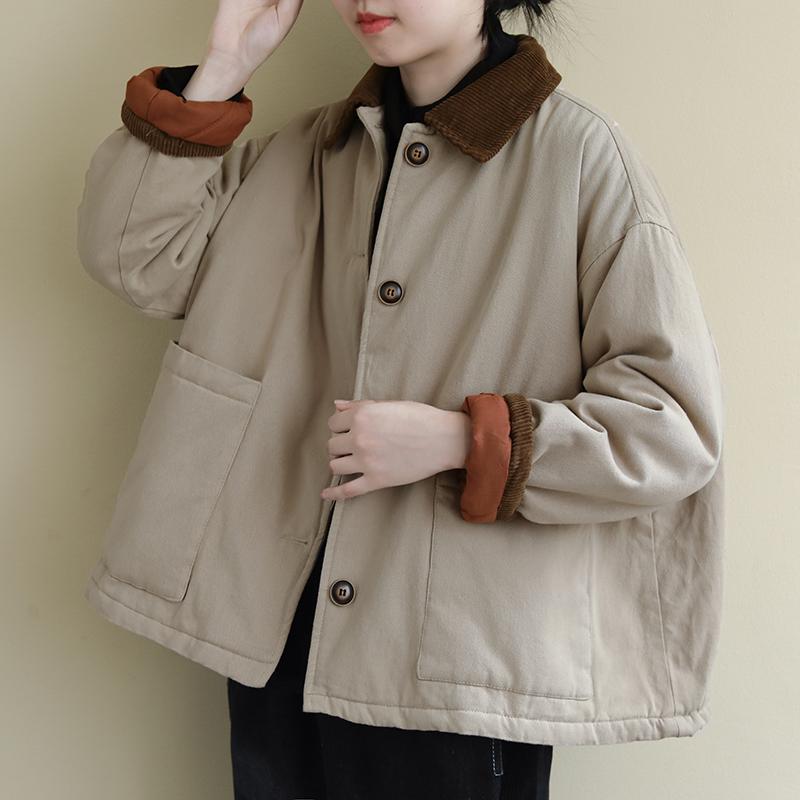 秋服 レディース ファッション オシャレ カワイイ シンプル 大人カワイイ 大きいサイズ フレンチ コーデュロイ ジャケット 冬 キルティング 厚手 暖かい 綿 トップス