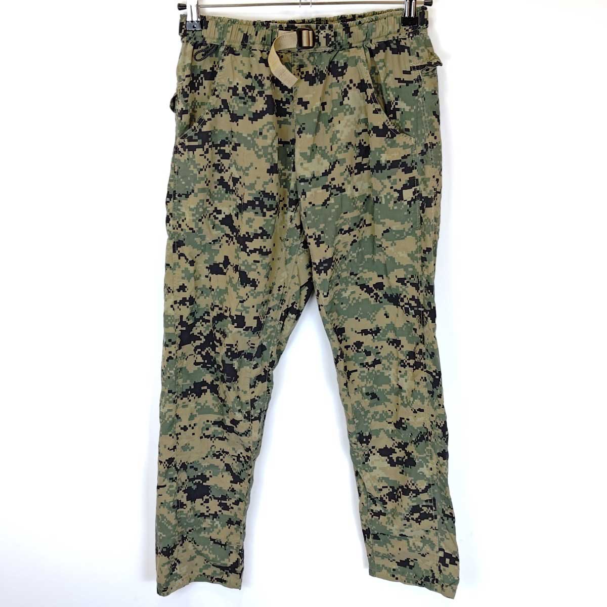 【中古】山と道 U.L. HIKE & BACKPACKING クライミングパンツ イージー ナイロン ウエストゴム ベルト カモフラ